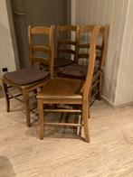 Massief eiken  keukenstoelen (4x), Huis en Inrichting, Stoelen, Ophalen, Zo goed als nieuw, Hout, Vier
