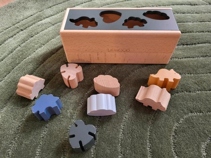 Liewood - puzzeldoos - dino mix, Kinderen en Baby's, Speelgoed | Houten speelgoed, Zo goed als nieuw, Ophalen