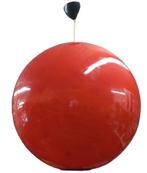 vintage rode fiberglass bollamp in glasvezel., Ophalen, Rode fiberglass bollamp, Retro, Retrohouse@pandora.be