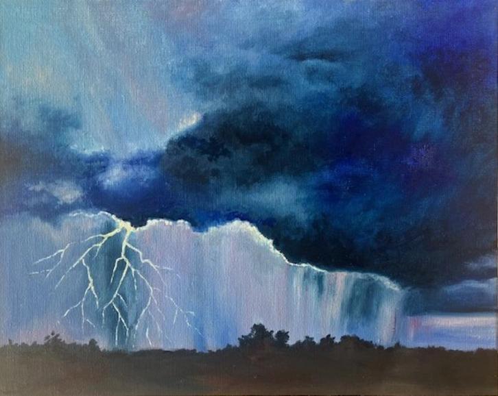 "Thunderstorm" (painting by Kuijken), Antiek en Kunst, Kunst | Schilderijen | Modern, Ophalen of Verzenden