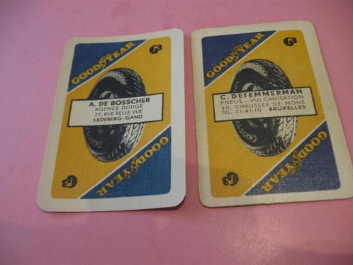 2 oude losse speelkaarten Goodyear banden (124), Verzamelen, Speelkaarten, Jokers en Kwartetten, Zo goed als nieuw, Speelkaart(en)