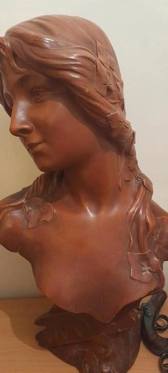 Prachtige oude buste van een Belle met aanduiding (Amitier), Antiek en Kunst, Kunst | Beelden en Houtsnijwerken, Ophalen