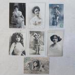 7 oude postkaarten actrices begin 1900., Verzamelen, Muziek, Artiesten en Beroemdheden, Ophalen of Verzenden, Zo goed als nieuw