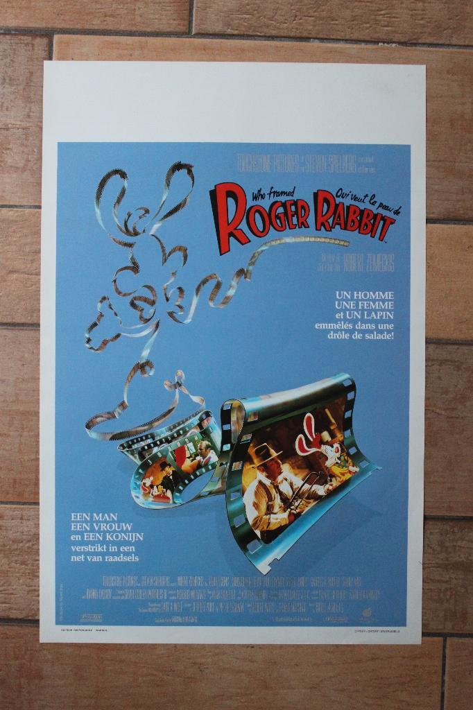 filmaffiche Who Framed Roger Rabbit 1988 filmposter, Verzamelen, Posters, Zo goed als nieuw, Film en Tv, A1 t/m A3, Rechthoekig Staand