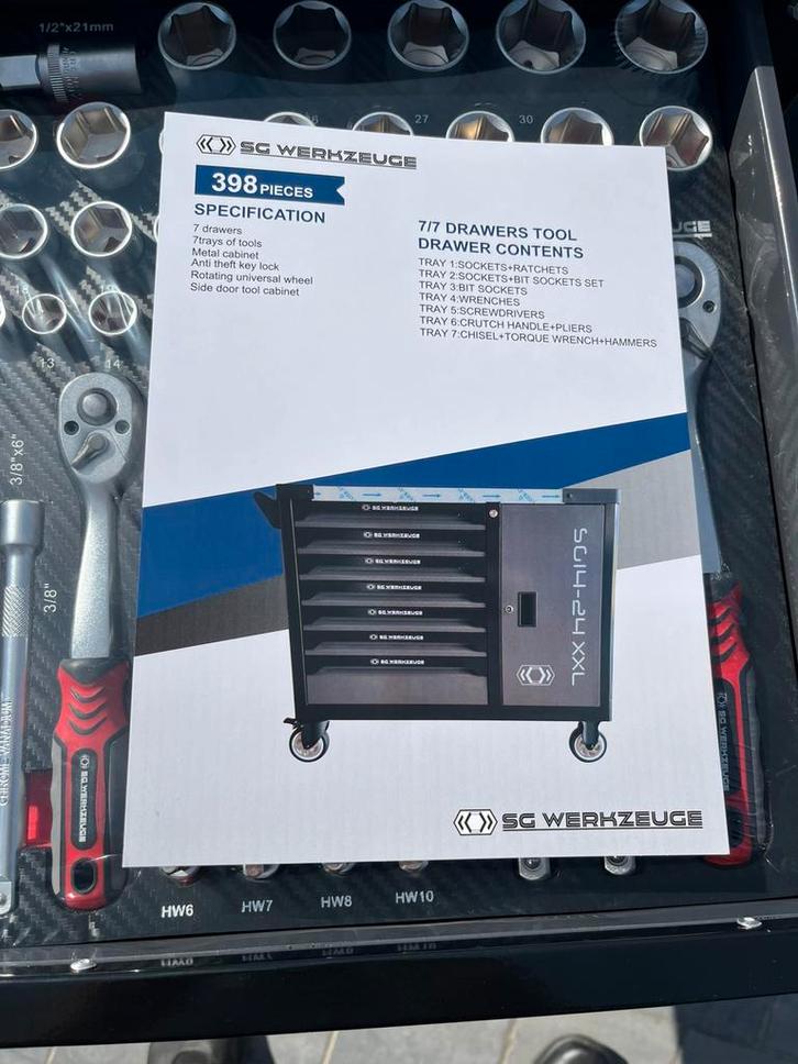 Gevulde gereedschapswagen. Kwalitatief!, Doe-het-zelf en Bouw, Gereedschapskisten, Nieuw, Gevuld, Ophalen