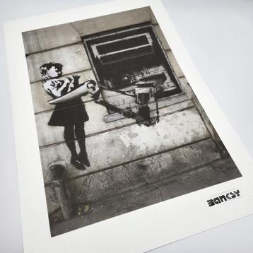 Banksy Offset Lithografie (50 x 35 cm) – Inclusief droogstam beschikbaar voor biedingen