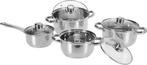 RVS 8 delig -kookpotten set Nieuw Promo, Autres matériaux, Plaque céramique, Casserole ou Cocotte-minute, Enlèvement ou Envoi