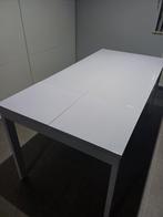 Witte uitschuifbare tafel, Huis en Inrichting, Tafels | Eettafels, Ophalen
