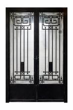 Dubbele antieke gietstalen sierdeur, Antiek en Kunst, Ophalen