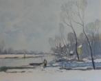 ALBERT SAVERYS / WINTERS LEIEZICHT / KLEURLITHO / 63x74cm, Antiek en Kunst, Kunst | Litho's en Zeefdrukken, Ophalen of Verzenden