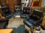 vintage Kondor stoel zetel 60 er jaren leder chrome per stuk, Quatre, Noir, Cuir, Utilisé