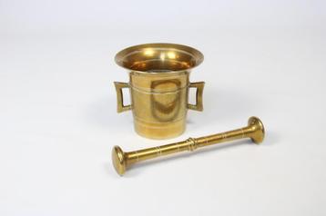 vieux mortier avec un pilon en cuivre, Enlèvement ou Envoi, Bronze