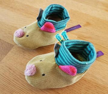 Moulin Roty Chaussons Loup vert Les jolis pas beaux 0-6 mois beschikbaar voor biedingen