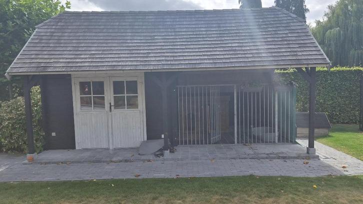 Tuinhuis en Carport GRATIS!!, Tuin en Terras, Tuinhuizen, Gebruikt, Tuinhuis, Hout, 500 cm of meer, 200 tot 400 cm, Met overkapping