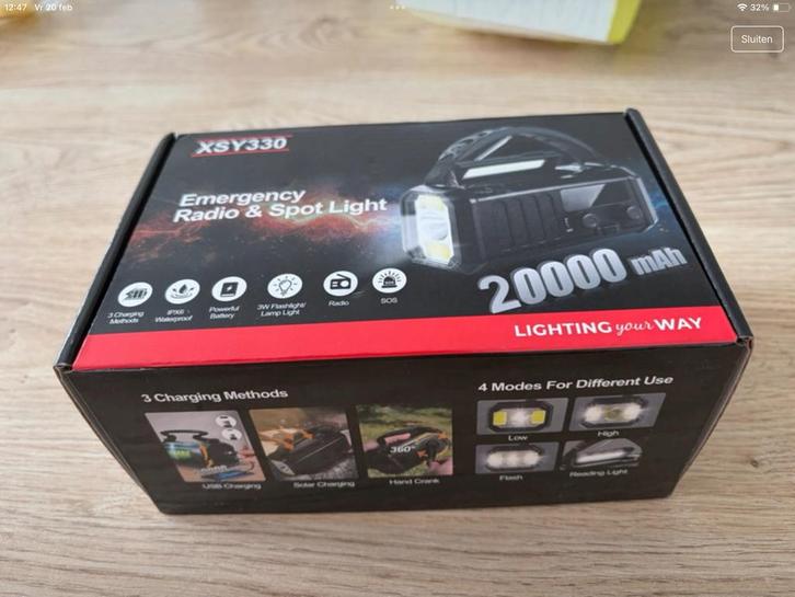 Noodradio&spotlight xsy330(nieuw), Elektronische apparatuur, Overige elektronische apparatuur, Nieuw, Ophalen of Verzenden