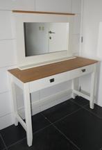witte kaptafel met 2 lades + bijhorende spiegel - nieuw, Ophalen, Minder dan 50 cm, Zo goed als nieuw, Minder dan 100 cm