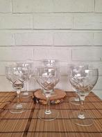 7 x vintage kristal kelkglas voor aperitief of wijn, Huis en Inrichting, Glas of Glazen, Gebruikt, Ophalen of Verzenden