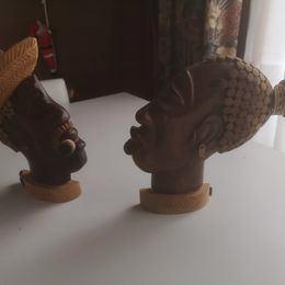 Cubaanse beeldjes - houtsnijwerk – koppel, Antiek en Kunst, Kunst | Beelden en Houtsnijwerken, Ophalen of Verzenden