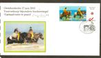 postzegels Belgie paardevissers op omslag getekend, Gestempeld, Ophalen of Verzenden, 1e dag stempel, Gestempeld