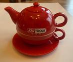 theepot met beker merk KS Tools Germany vintage rood, Ophalen of Verzenden, Zo goed als nieuw, Effen, Kop(pen) en/of Schotel(s)