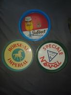 3 vieux plateaux à bière en étain, Collections, Enlèvement ou Envoi, Utilisé