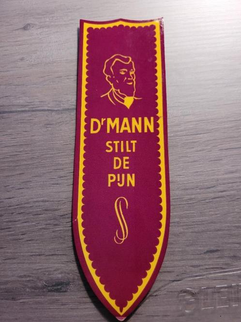 vintage boekenlegger - bladwijzer 'Dr Mann stilt de pijn', Verzamelen, Boekenleggers, Zo goed als nieuw, Reclame, Ophalen of Verzenden