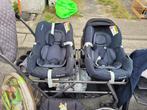 Tweeling buggy met maxi cosy, Kinderen en Baby's, Kinderwagens en Combinaties, Gebruikt, Duowagen, Ophalen, Kinderwagen