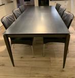 smeedijzeren design eettafel met 6 stoelen, Gebruikt, 100 tot 150 cm, 200 cm of meer, Vijf personen of meer