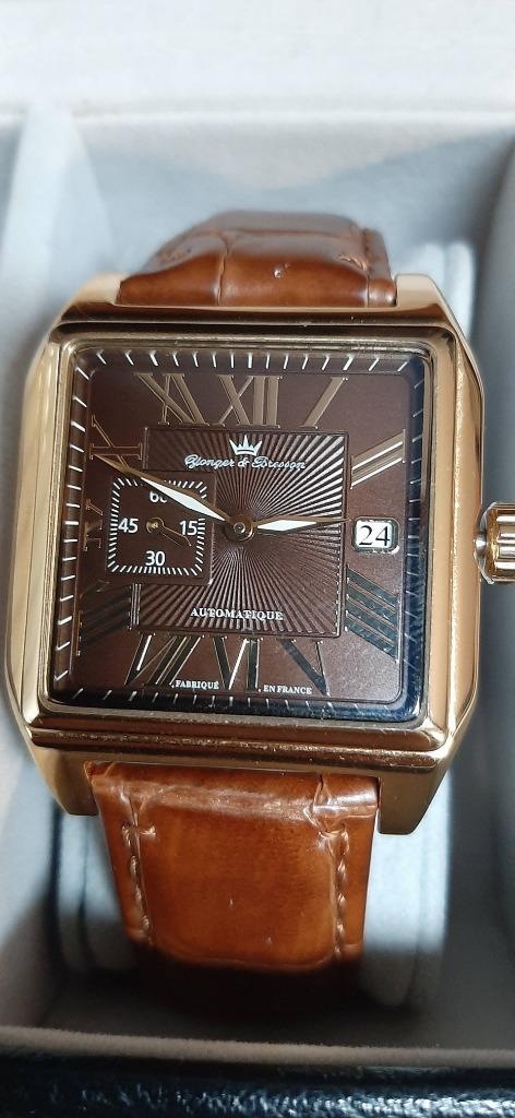 Montres homme, Handtassen en Accessoires, Horloges | Heren, Zo goed als nieuw, Polshorloge, Overige merken, Leer, Ophalen