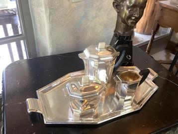 Art deco verzilverd koffiestel beschikbaar voor biedingen
