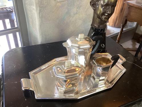 Art deco verzilverd koffiestel, Antiek en Kunst, Antiek | Zilver en Goud, Ophalen