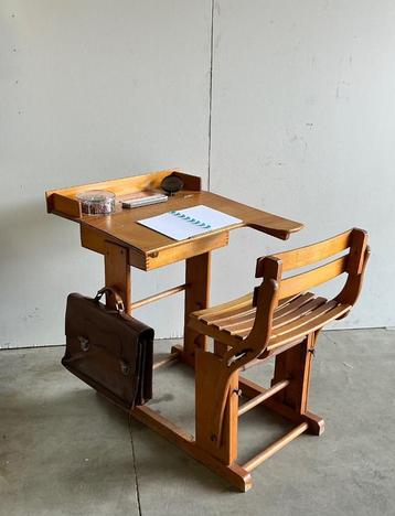 Vintage houten schoolbank - Torck beschikbaar voor biedingen