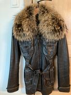 Donkerbruin zacht leren jack met bontkraag, Kleding | Dames, Jassen | Winter, Nieuw, Bruin