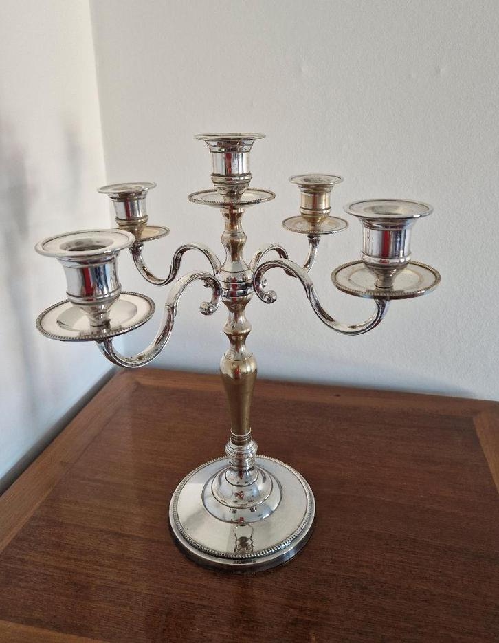Verzilverde kandelaar, Antiek en Kunst, Antiek | Kandelaars, Ophalen