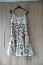Bruin wit zomerkleedje (K651), Kleding | Dames, Jurken, Wit, Maat 42/44 (L), Ophalen of Verzenden, Gedragen