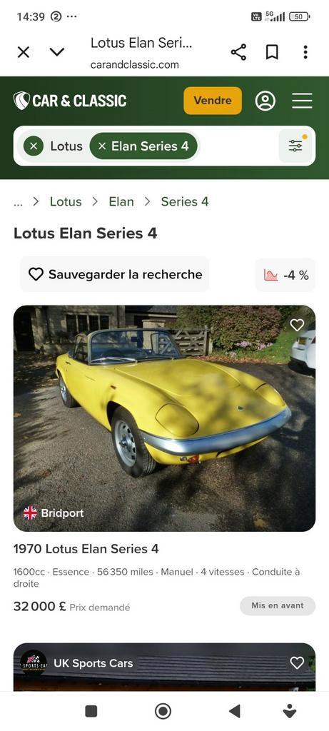 Lotus élan S4 1970 complète papier belge et clé, Autos, Oldtimers & Ancêtres, Particulier, Lotus, Enlèvement
