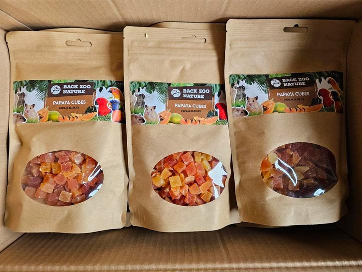 Papaya Blokjes 250 Gram - Back Zoo Nature, Dieren en Toebehoren, Dierenvoeding, Ophalen