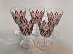 VMC Reims, 5 likeur/wijnglazen, Harlequin, Antiek en Kunst, Antiek | Glaswerk en Kristal, Ophalen of Verzenden