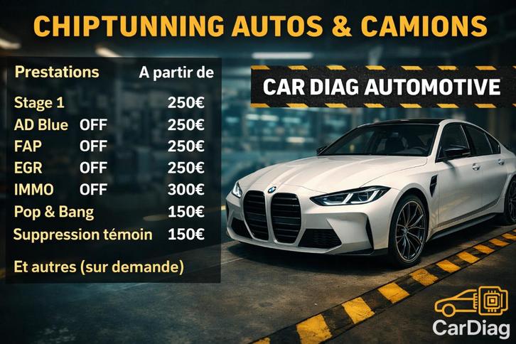 Reprogrammation autos chiptunning (adblue off, stage 1...), Autos : Divers, Outils de voiture, Neuf, Enlèvement ou Envoi