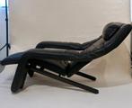 Vintage Design relax zetel boretti, Huis en Inrichting, Ophalen, Zo goed als nieuw, Zwart, Leer