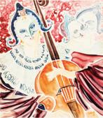 Marcel Rossie (1945-1986): Commedia del Arte 1995 (87x97cm), Antiek en Kunst, Ophalen of Verzenden