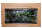 Vivarium en bois de hêtre avec décoration de fond, Comme neuf, Terrarium ou Paludarium, Enlèvement