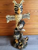 Mooi groot indianenbeeld met totem en dieren, Verzamelen, Beelden en Beeldjes, Ophalen