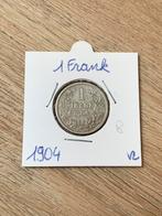 1 franc 1904 België, Postzegels en Munten, Ophalen of Verzenden