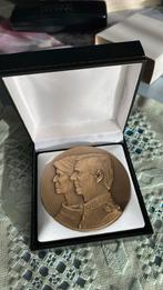Penning/medaille Koning Filip en Koningin Mathilde, Ophalen of Verzenden, Brons