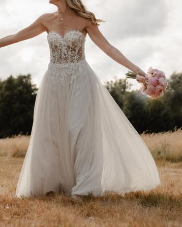 Trouwkleed, Enlèvement ou Envoi, Comme neuf, Blanc, Robe de mariée