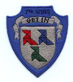 Belgische luchtmacht patch 7 wing Hunter F.6 Chievres, Verzamelen, Verzenden, Luchtmacht, Embleem of Badge