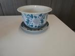 Beau pot de fleurs en porcelaine chinoise avec bol inférieur, Enlèvement ou Envoi, Moins de 25 cm, Rond, Comme neuf