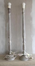 2 pieds de lampadaire en bois peint, Maison & Meubles, Lampes | Lampadaires, Enlèvement, Comme neuf, Bois, Moins de 100 cm