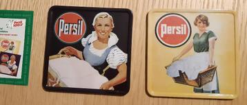 2x onderlegger Persil 100 jaar – 2007 , blik + kurk onderaan beschikbaar voor biedingen